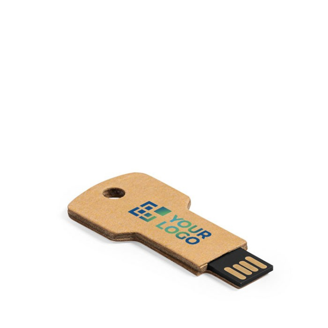 Chave USB ecológica de cartão reciclado para personalizar USB Eco cor natural