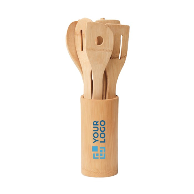 Set de 6 utensílios de cozinha de madeira para armazenamento Kitchen vista principal