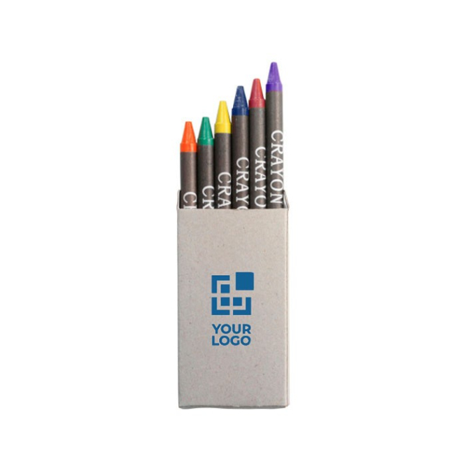 Caixa de cartão com seis lápis de cor Crayons Multicolor 6 cor multicolor vista principal