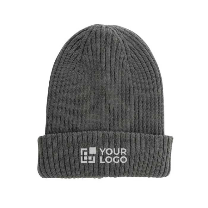 Gorro de inverno materiais sustentáveis capa dupla Impact Polylana cor cinzento-escuro vista principal