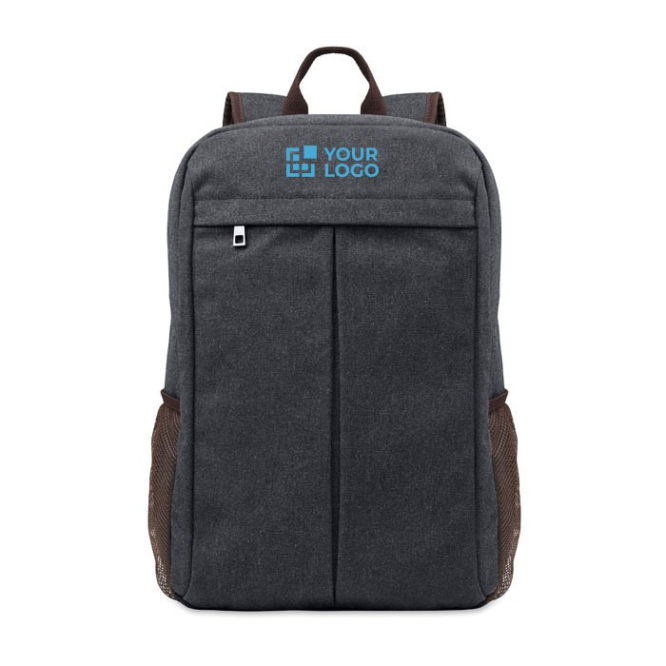 Mochila promocional para portátil de 15'' de canvas, 450 g/m² Sweden cor preto vista fotografia sexta vista