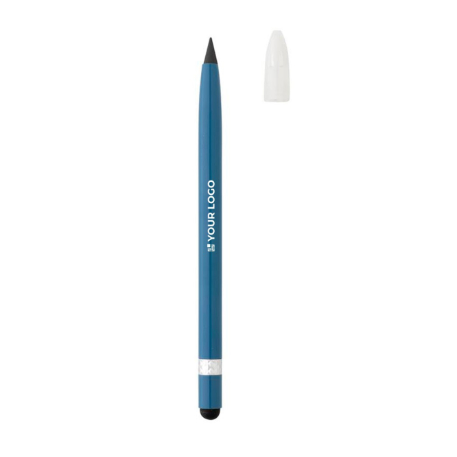 Caneta sem tinta com apagador de longa duração de escrita Eraser cor azul vista principal