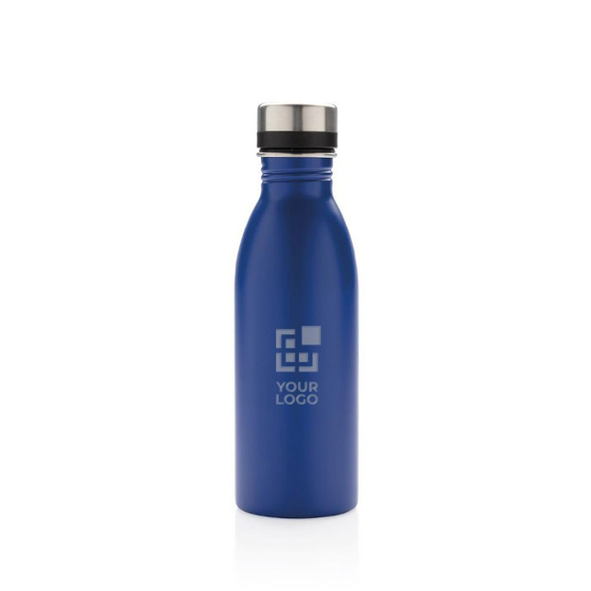 Garrafas de aço reciclado antifugas sem BPA 500ml EcoDeluxe cor azul vista principal