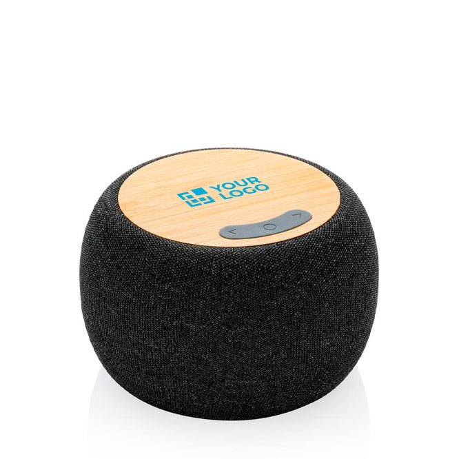 Coluna personalizada sem fios de bambu com microfone Naturalbeat cor cinzento-escuro vista principal