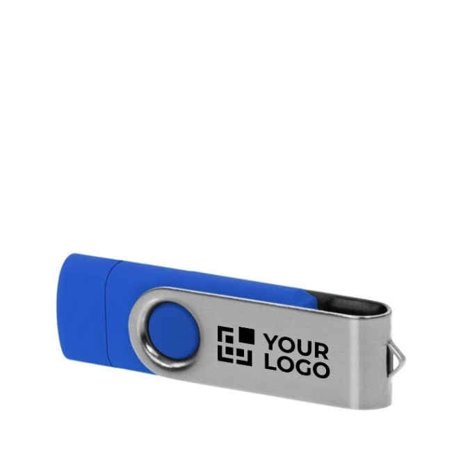 Pen drive personalizada versão OTG com ligação tipo C Techmate OTG-C cor cinzento