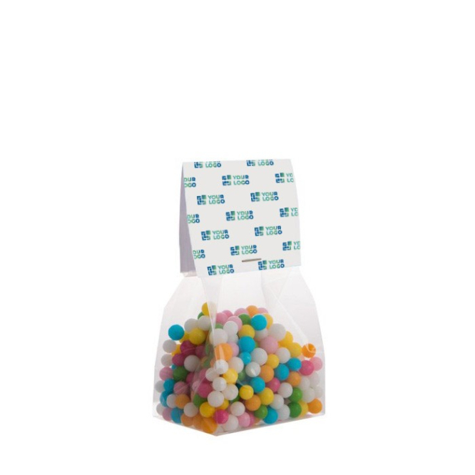 Saco de doces de sabor a fruta com topo personalizável 100 g cor transparente vista principal